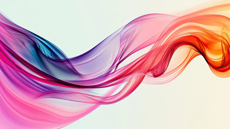 Abstract design with vibrant colors and dynamic motion effects. Ample copy space on the top."の素材