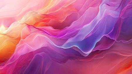Abstract digital landscape with vivid gradients and soft transitions. Copy space on the top right."の素材