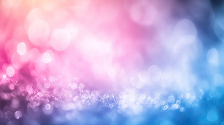 Abstract blurred gradient background with soft hues of blue and pink. Ample copy space in the center."の素材