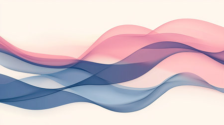 Abstract wave pattern with smooth transitions and soft hues. Ample copy space on the top."の素材