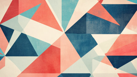 Abstract geometric pattern with sharp angles and soft colors. Ample copy space on the top right."の素材