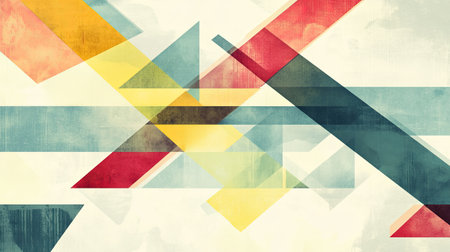 Abstract geometric pattern with sharp angles and soft colors. Ample copy space on the top right."の素材