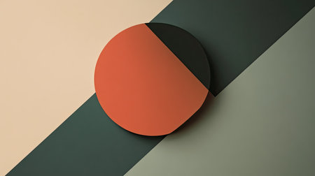 Minimalist abstract background with geometric shapes and muted colors. Copy space in the center."の素材