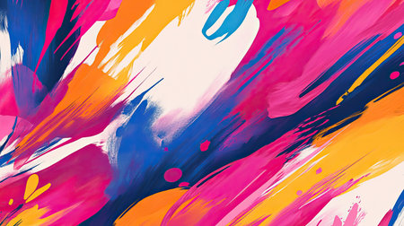 Bright abstract background with bold strokes and dynamic shapes. Ample copy space on the left."の素材