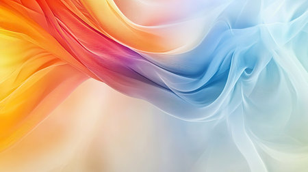 Dynamic abstract background with swirling colors and soft gradients. Plenty of copy space on the right."の素材