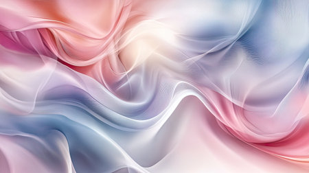 Soft abstract background with gentle curves and pastel colors. Ample copy space on the top."の素材