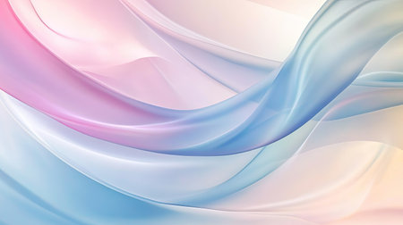 Soft abstract background with gentle curves and pastel colors. Ample copy space on the top."の素材