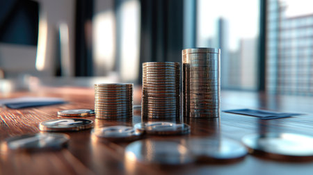 3D rendered model of business cost components with clear areas for additional textの素材