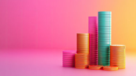 3D abstract graphic showing business cost components with ample text spaceの素材