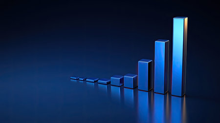 3D bar graph illustrating a business cost breakdown, no people, copy space included.の素材