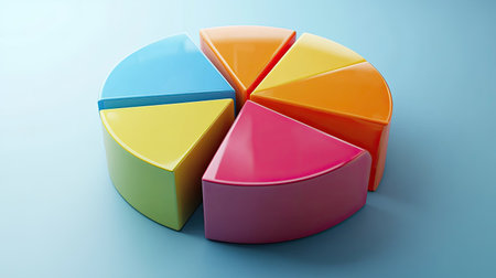3D pie chart showing various business costs with room for textの素材