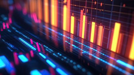 3D financial chart illustrating business costs with ample copy space for textの素材