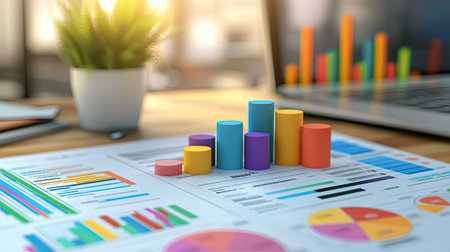 3D visual of business cost components with labeled sections and empty text spaceの素材
