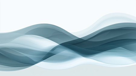 Abstract wave pattern with smooth transitions and soft hues. Ample copy space on the top."の素材