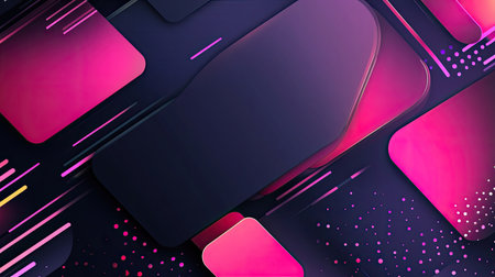 Abstract background with fluid shapes and vibrant colors. Ample copy space on the right side."の素材