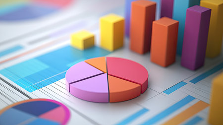 3D rendered chart of business cost structure with empty areas for textの素材
