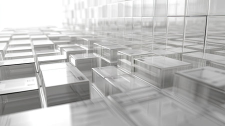 Abstract 3D business expense model with clear areas for text and no peopleの素材