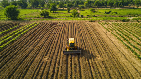 South Asian machinery for planting crops, no people, with copy spaceの素材