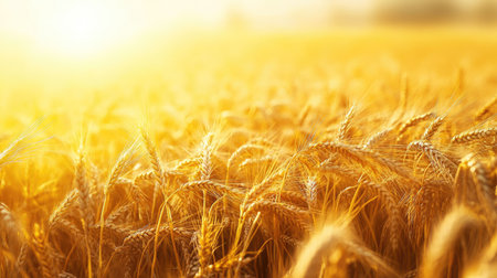 A field of barley during harvest, no people, with space for textの素材