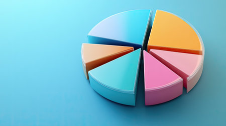 Abstract 3D model of business cost segments, with space for textの素材