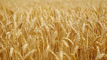 A field of wheat ready for harvest with copy space and no people presentの素材