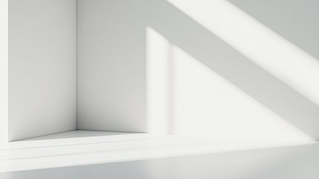 A minimalist white background with subtle shadows, ideal for product placement or text overlaysの素材