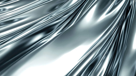 A metallic silver background with a reflective surface, ideal for sleek and modern designsの素材