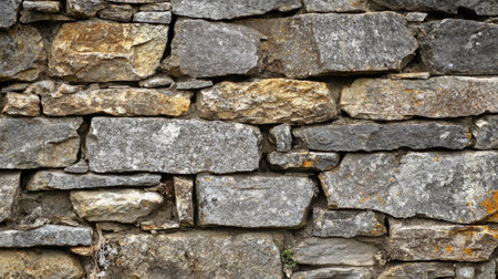 A rustic, stone wall background with a natural texture, perfect for historical or architectural themesの素材