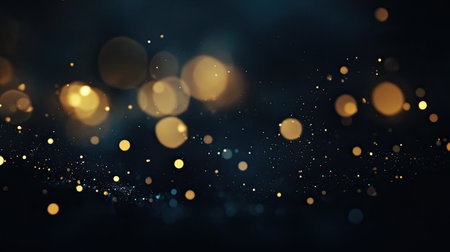 A dark, abstract background with soft bokeh lights, ideal for dreamy and mysterious designsの素材
