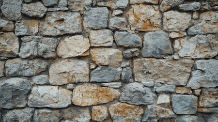 A rustic, stone wall background with visible texture, perfect for natural and historical designsの素材