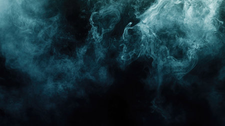 A dark, abstract background with swirling smoke patterns, ideal for mysterious and dramatic designsの素材