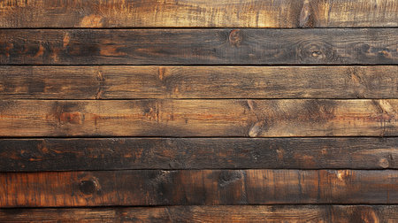 A wooden plank background with a rustic, weathered texture, perfect for natural and vintage designsの素材