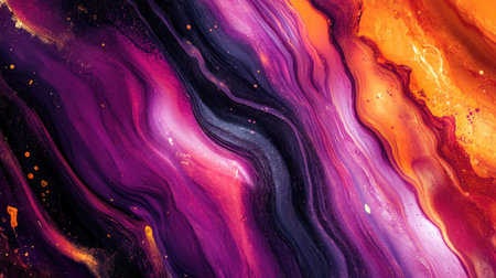 Bright and bold abstract fluid art with a spacious area for copyの素材