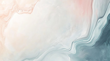 Elegant fluid art in muted tones with large blank space on the leftの素材