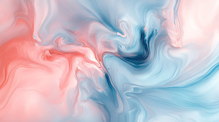 Soft and flowing fluid art in pastel colors with a spacious area for copyの素材