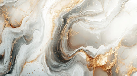 Subtle fluid art in neutral colors with a spacious area for textの素材