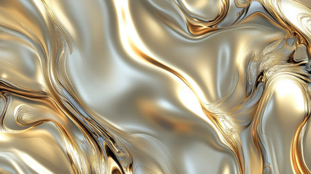 Smooth fluid art pattern in metallic shades with plenty of space for copyの素材