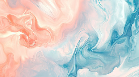 Flowing fluid art pattern with soft, pastel tones and ample copy spaceの素材