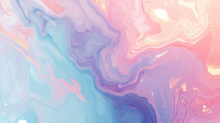 Subtle pastel fluid art pattern with large blank area for copy on the leftの素材