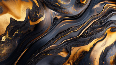 Smooth fluid art pattern in metallic shades with plenty of space for copyの素材
