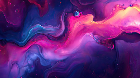 Rich, dynamic fluid art with vibrant colors and a spacious area for textの素材