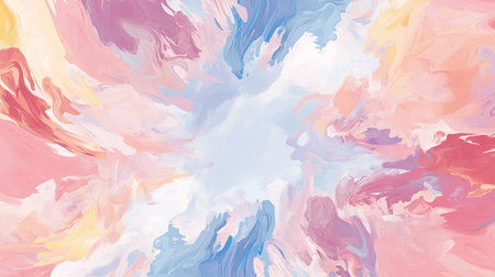 Soft, pastel fluid art pattern with a large central blank space for copyの素材