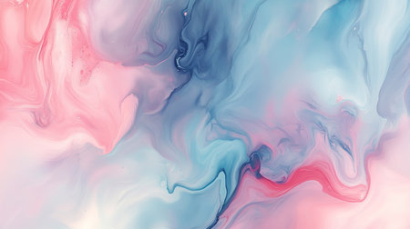 Soft, pastel fluid art pattern with a large space for text on the leftの素材