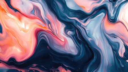 Dynamic fluid art pattern with bold lines and ample copy spaceの素材