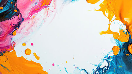 Bright and bold fluid art with a blank spaceの素材