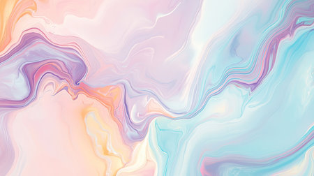 Subtle pastel fluid art pattern with large blank area for copy on the leftの素材