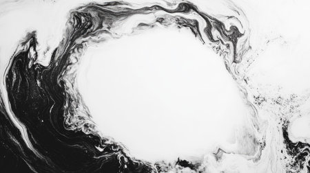 Abstract black and white texture with ample copy space in the center for text.の素材