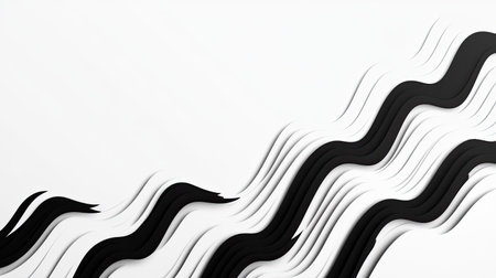 Abstract black and white zigzag design with ample copy space in the bottom half.の素材