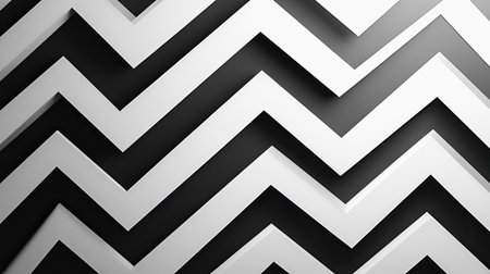 Black and white abstract zigzags with ample copy space in the bottom half.の素材
