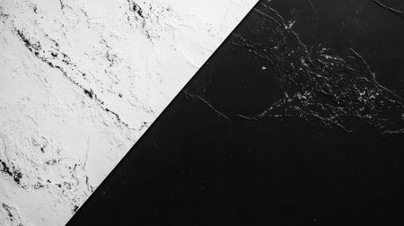 Top view of a black and white abstract background with plenty of copy space on the left side.の素材